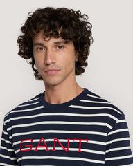 Striped Graphic T-Shirt Blue / M