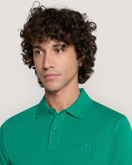 Tonal Shield Polo Shirt Green / M