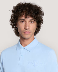 Tonal Shield Polo Shirt Blue / M