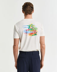 GANT USA Sailing Print Graphic T-Shirt Cream / S