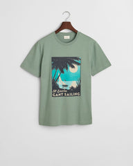 GANT USA Sailing Print Graphic T-Shirt Green / S