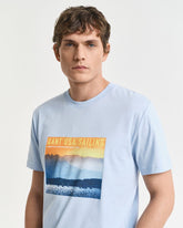 GANT USA Sailing Print Graphic T-Shirt Blue / S