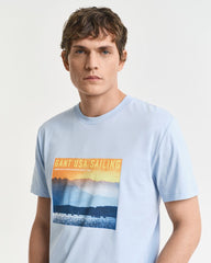 GANT USA Sailing Print Graphic T-Shirt Blue / S
