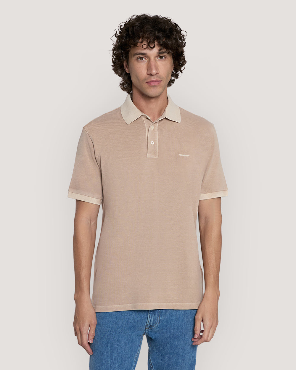 Sunfaded Piqué Polo Shirt Dry Sand / M