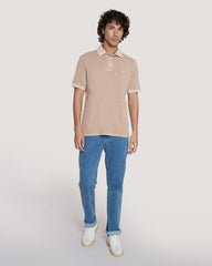 Sunfaded Piqué Polo Shirt Dry Sand / M