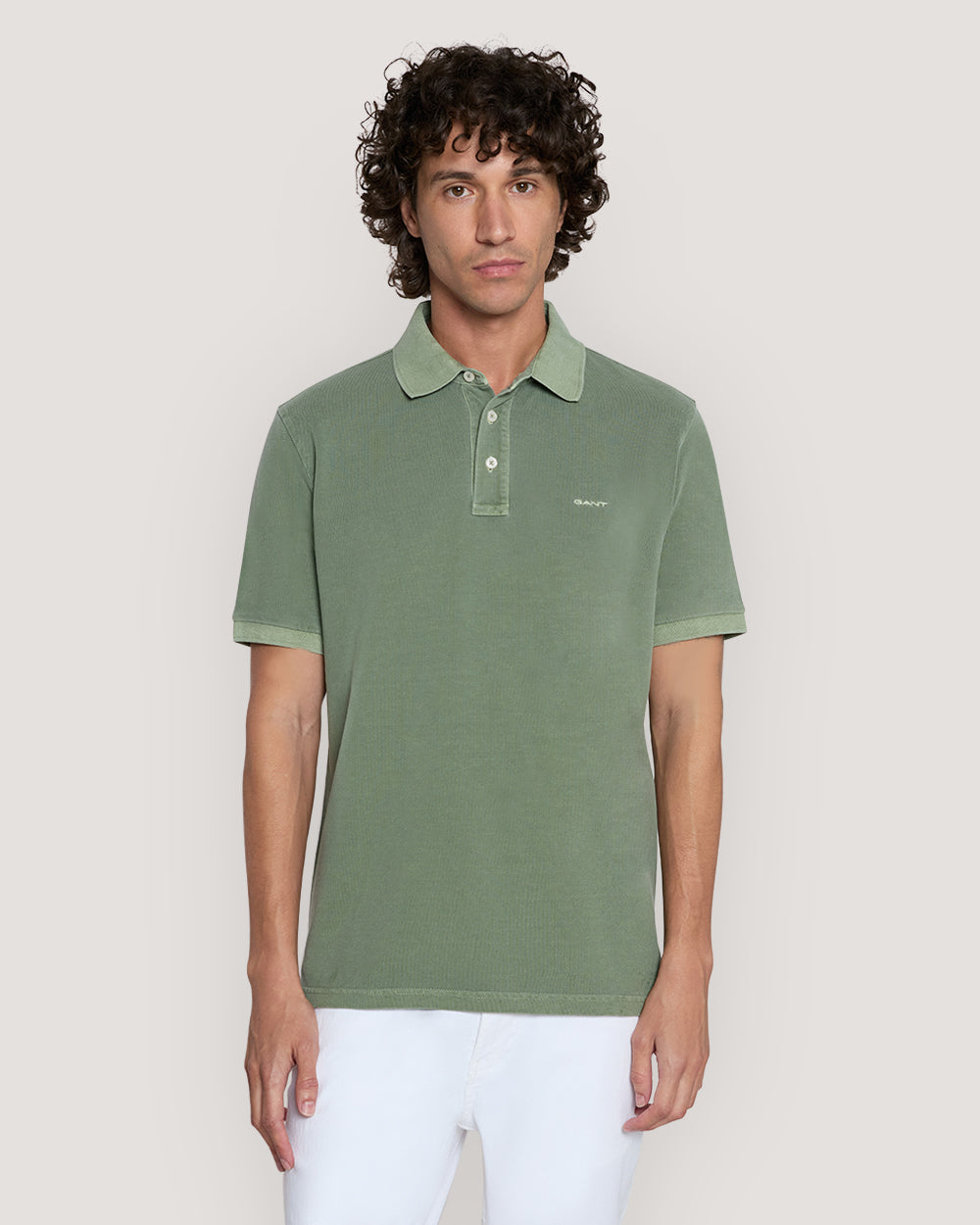 Sunfaded Piqué Polo Shirt Green / M