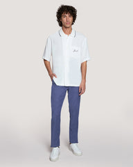 Slim Fit Cotton Linen Chinos Dusty Navy / 32X32