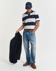 Block Striped Piqué Polo Shirt Blue / S