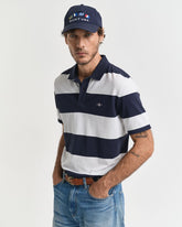 Block Striped Piqué Polo Shirt Blue / S