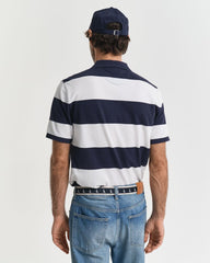 Block Striped Piqué Polo Shirt Blue / S