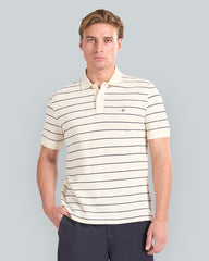 STRIPED SS POLO Cream / L