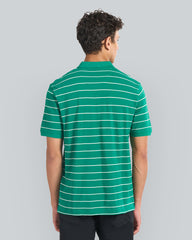 GANT قميص بولو مخطط بأكمام قصيرة للرجال (أحمر وأبيض)