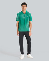 STRIPED SS POLO Green / L