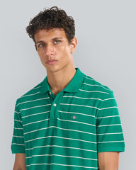 GANT قميص بولو مخطط بأكمام قصيرة للرجال (أحمر وأبيض)