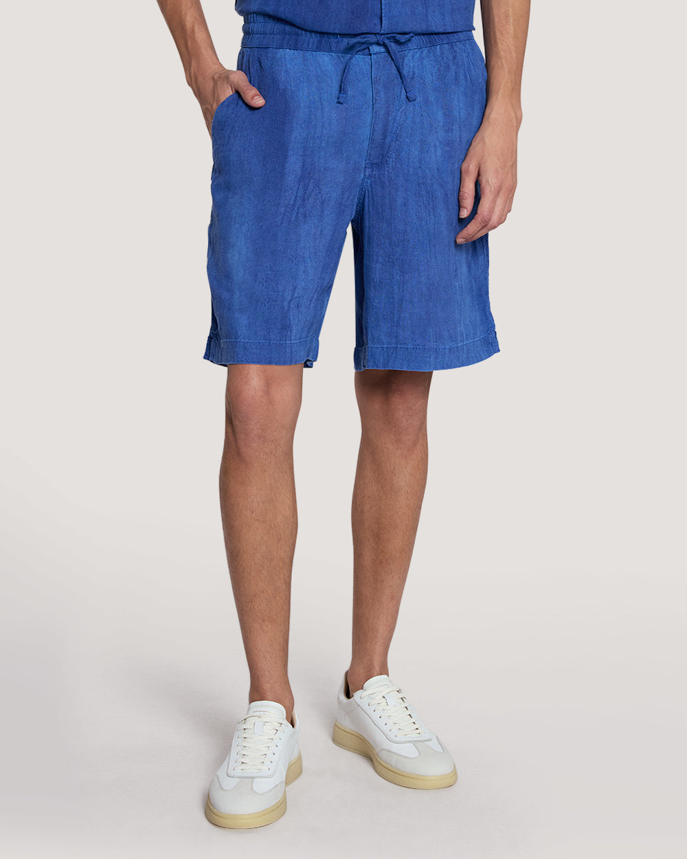 Relaxed Fit Linen Resort Shorts Blue / 33