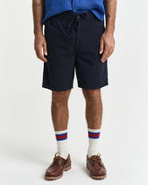 Regular Fit Garment Dyed Seersucker Shorts Blue / S