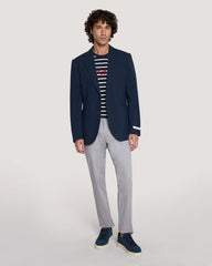 Slim Fit Cotton Linen Suit Jacket Blue / 50