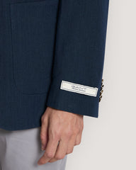 Slim Fit Cotton Linen Suit Jacket Blue / 50