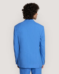 Slim Fit Cotton Linen Suit Jacket Salty Sea / 50