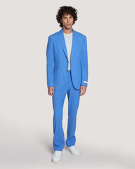 Slim Fit Cotton Linen Suit Jacket Salty Sea / 50