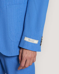 Slim Fit Cotton Linen Suit Jacket Salty Sea / 50