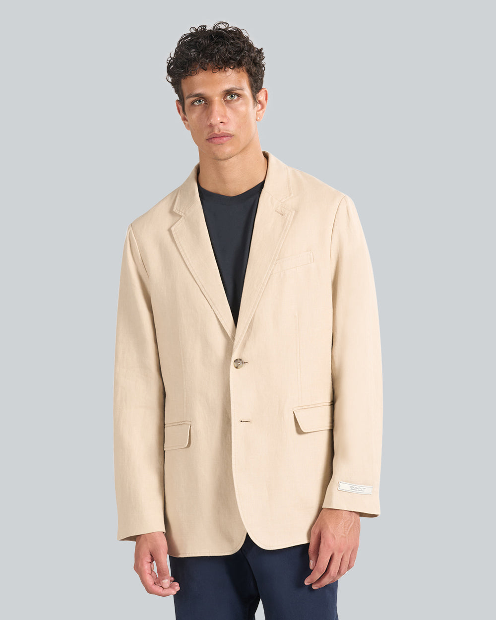 Regular Fit Garment Dyed Linen Blazer Dry Sand / 52