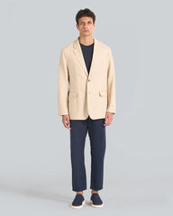 Regular Fit Garment Dyed Linen Blazer Dry Sand / 52