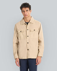 Regular Fit Cotton Linen Overshirt Dry Sand / L
