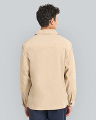 Regular Fit Cotton Linen Overshirt Dry Sand / L