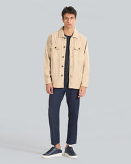 Regular Fit Cotton Linen Overshirt Dry Sand / L