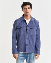 REG COT/LINEN OVERSHIRT Dusty Navy / S