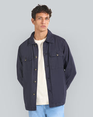 Regular Fit Cotton Linen Overshirt Blue / L