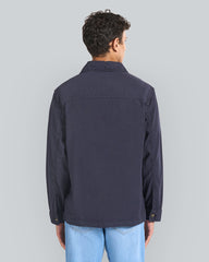 Regular Fit Cotton Linen Overshirt Blue / L