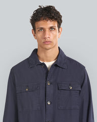 Regular Fit Cotton Linen Overshirt Blue / L