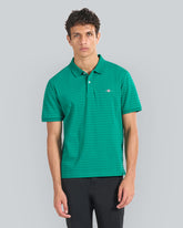 Textured Striped Polo Shirt Green / L