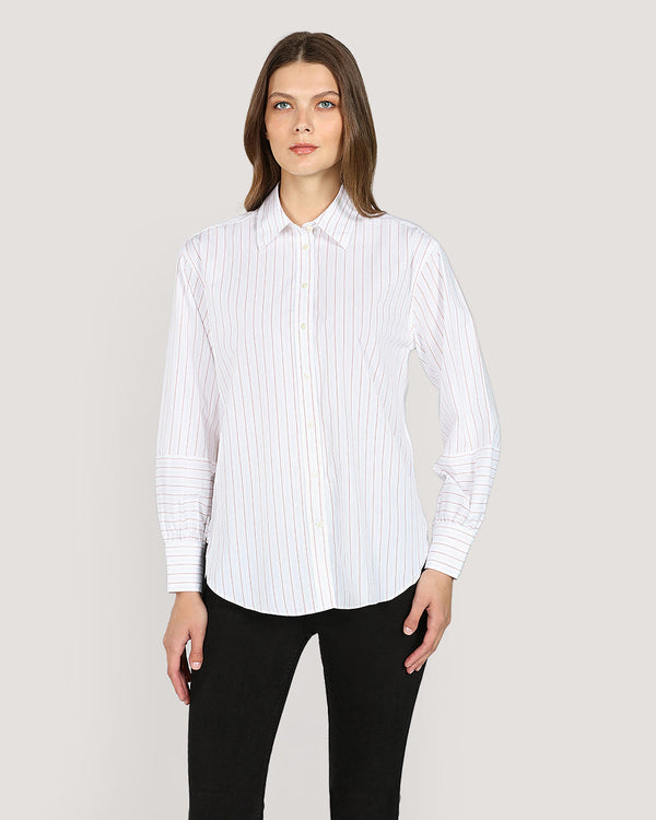 Gant Relaxed Striped Volume Sleeve Shirt For Women