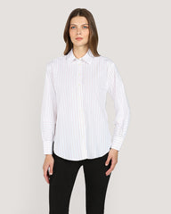 Gant Relaxed Striped Volume Sleeve Shirt For Women