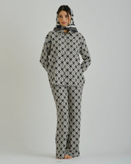 MONOGRAM PRINT SILK SCARF Black / OS