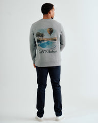 Gant Dubai Capsule Graphic Crew Neck Sweatshirt – Grey Melange