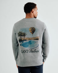 Gant Dubai Capsule Graphic Crew Neck Sweatshirt – Grey Melange