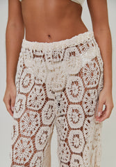 CROCHET WIDE LEG TROUSERS