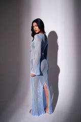 KNITTED FLARED SLEEVE STARFISH MAXI KAFTAN