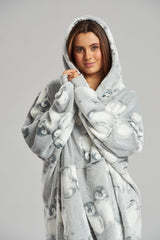 South Beach Silver Penguin Luxury Fleece Snuggle Hoodie