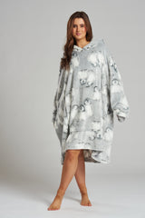 South Beach Silver Penguin Luxury Fleece Snuggle Hoodie