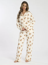 South Beach Teddy Bear Button Shirt And Long Pant Pyjamas Set