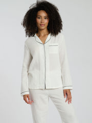 South Beach Cotton Crinkle Traditional Trouser Long Sleeve Set