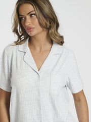 South Beach Luxury Brushed Rib Short Sleeve Traditional Set