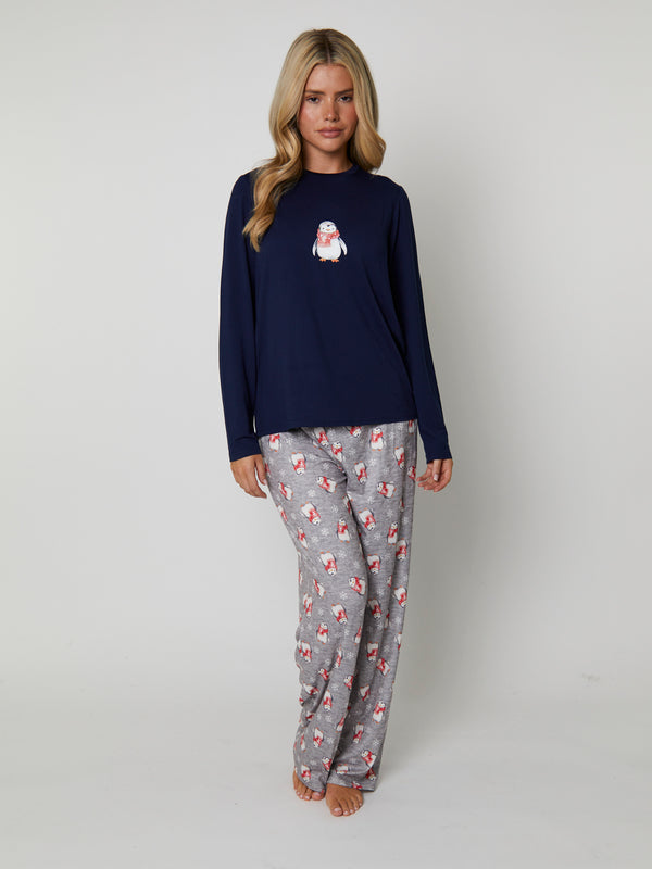 South Beach Penguin Long Sleeve Top And Trouser Set