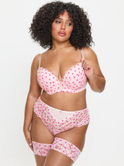 Ann Summers Sexy Lace Planet Flocked Padded Plunge Bra