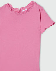 OVS GIRLS TOPS 2X2 RIB STRETCH PINK / 24-30 M